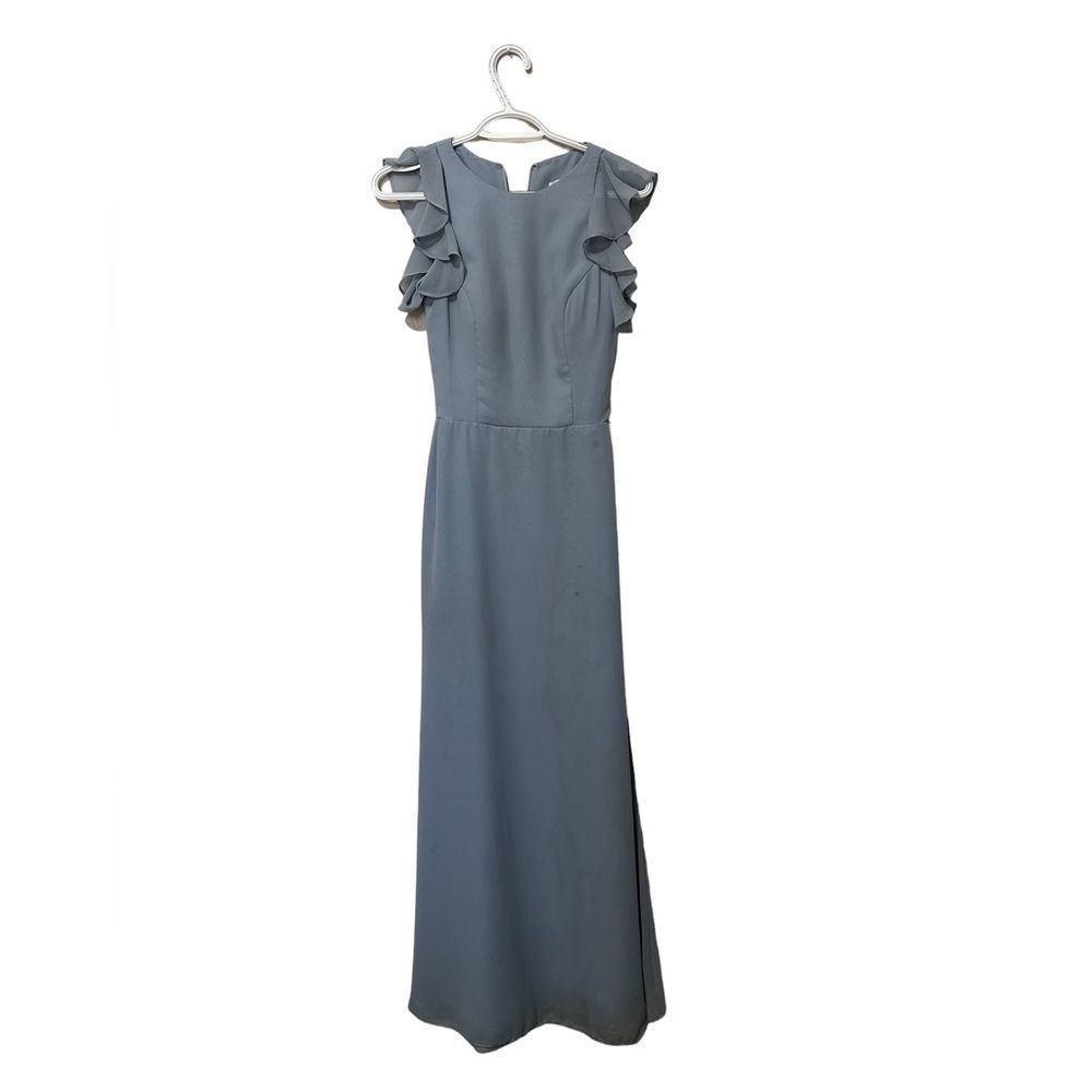 Hayley Paige Long Blue Bridesmaids Dress